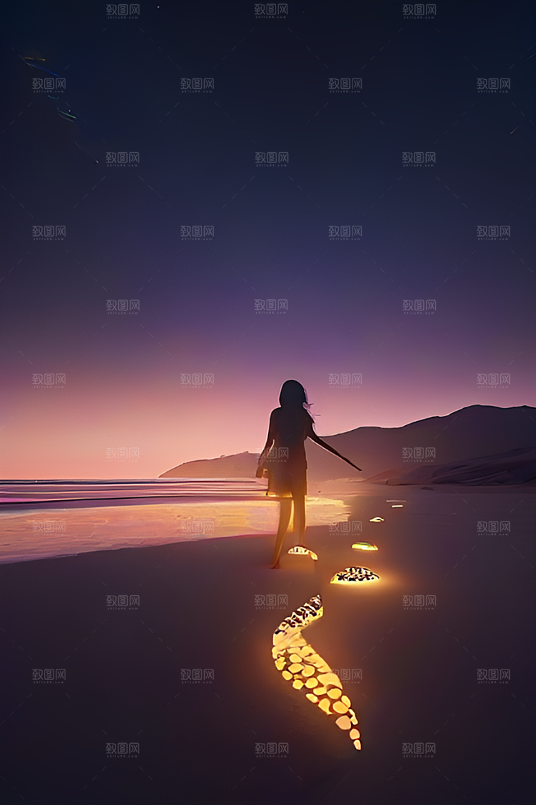 多彩云朵映照实拍的湖面日落