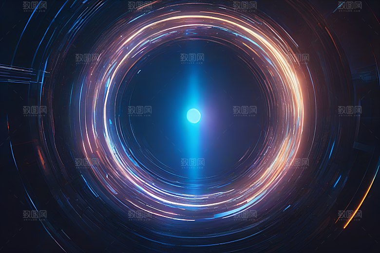 中心光线射出的抽象背景图