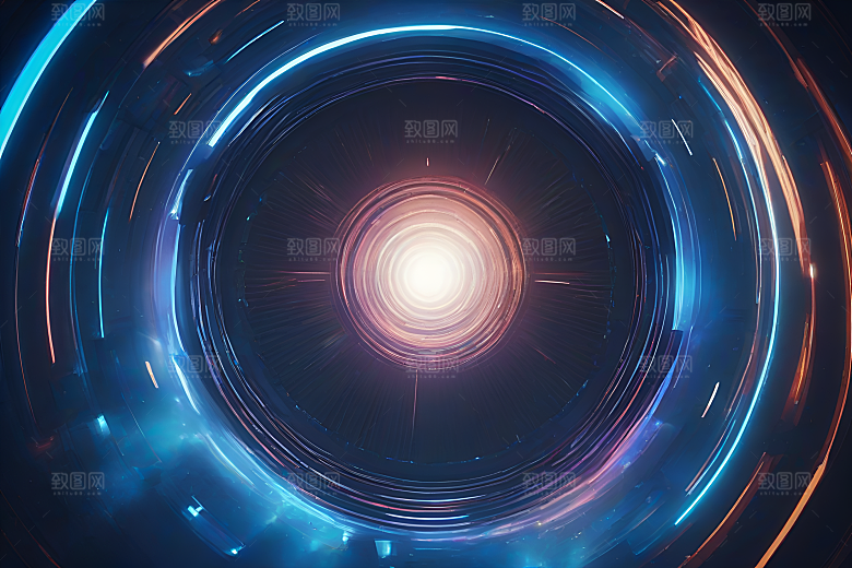 未来蓝光线条抽象设计图