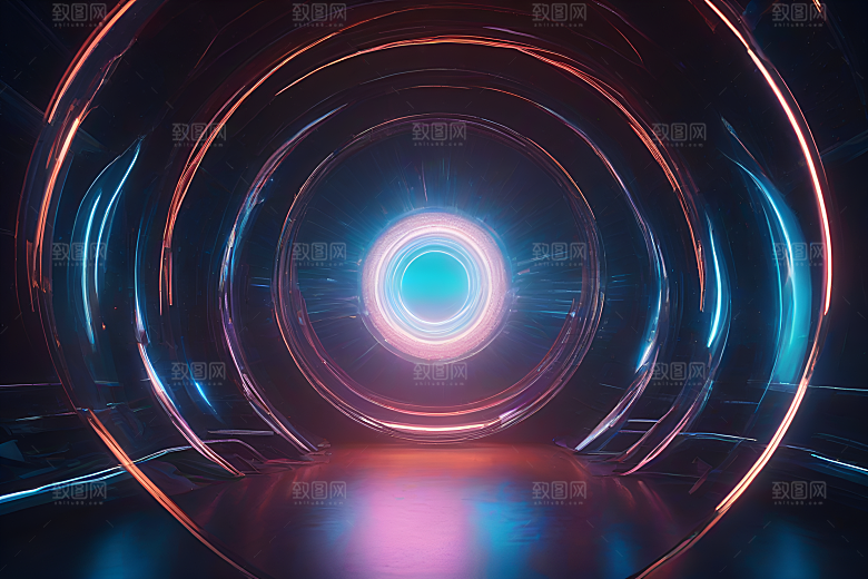 抽象蓝光线条背景设计图