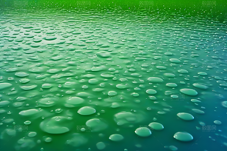 清新水滴照片蓝天绿水数字背景设计图