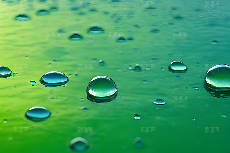 清新水滴照片蓝天绿水数字背景设计图