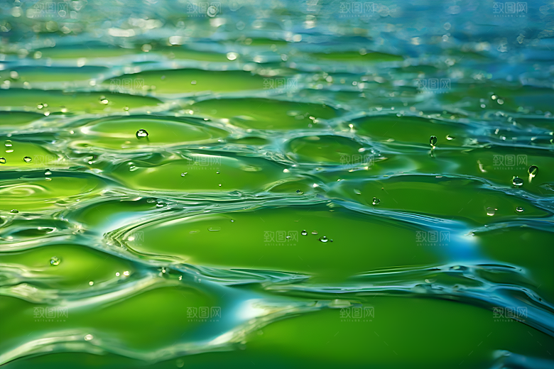 清新水滴照片蓝天绿水数字背景设计图