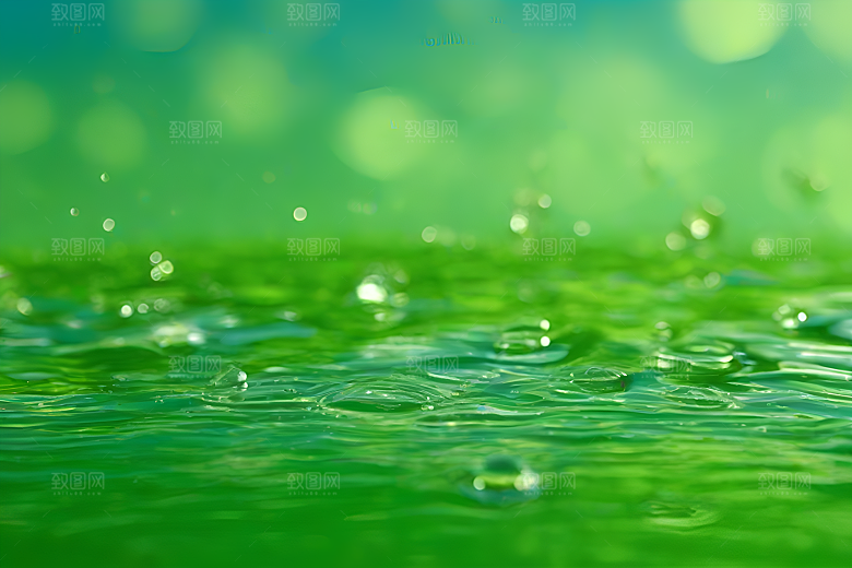 清新水滴照片蓝天绿水数字背景设计图