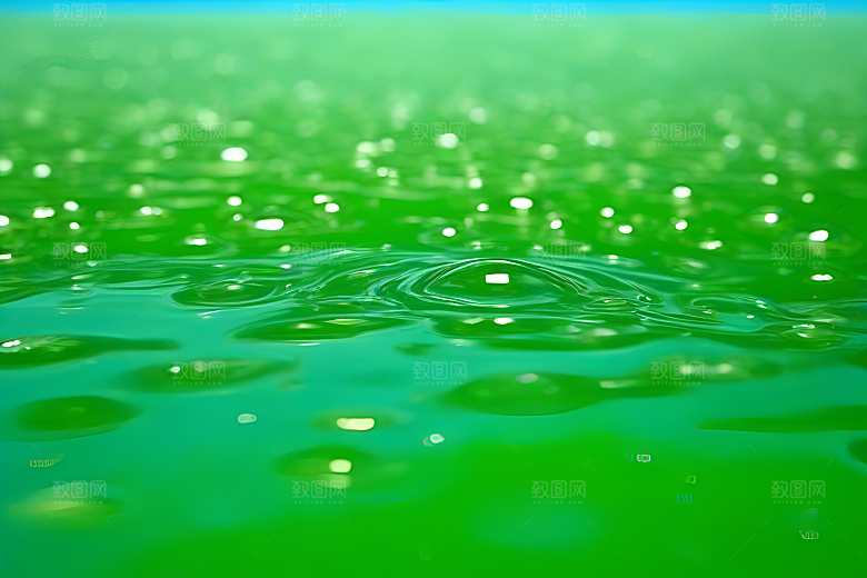 水滴水面照片与蓝天绿水数字背景图片