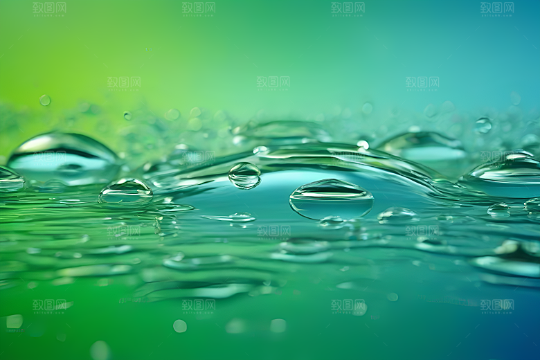 水滴水面照片蓝天绿水数字背景设计图片
