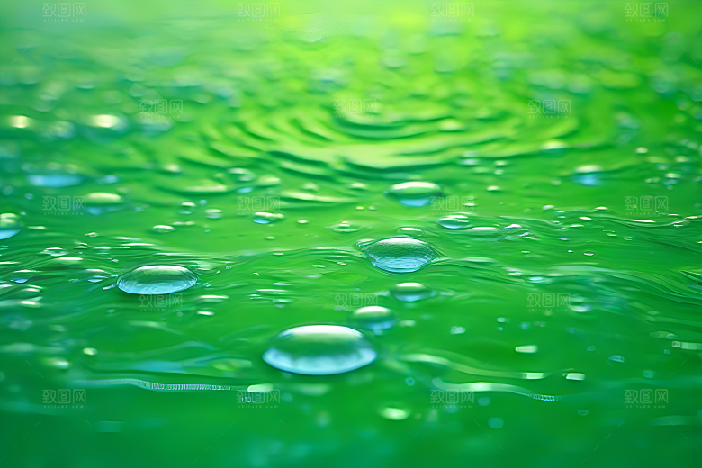 清新水滴照片蓝天绿水数字背景设计图片