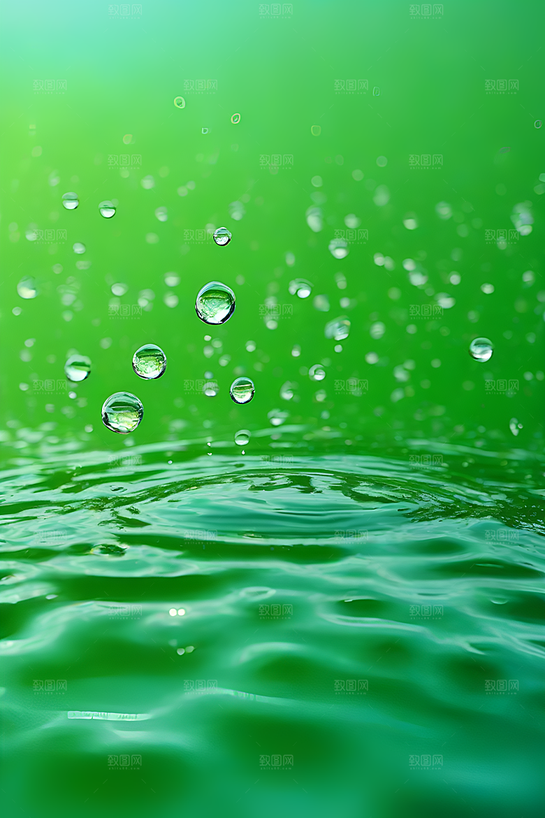 水滴照片绿水蓝天数字背景设计图片