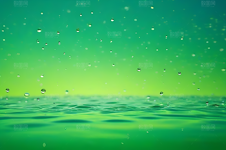 水滴照片绿水蓝天数字背景设计图片