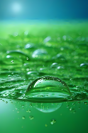 水滴照片绿水蓝天数字背景设计图片