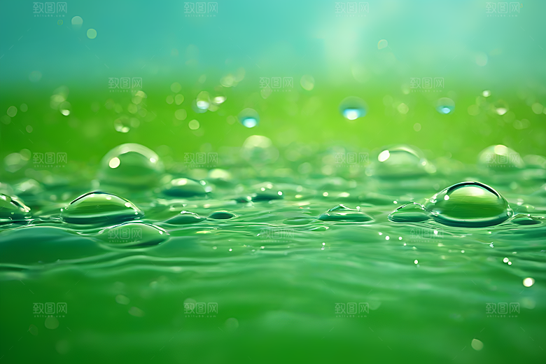 水滴照片绿水蓝天数字背景设计图片