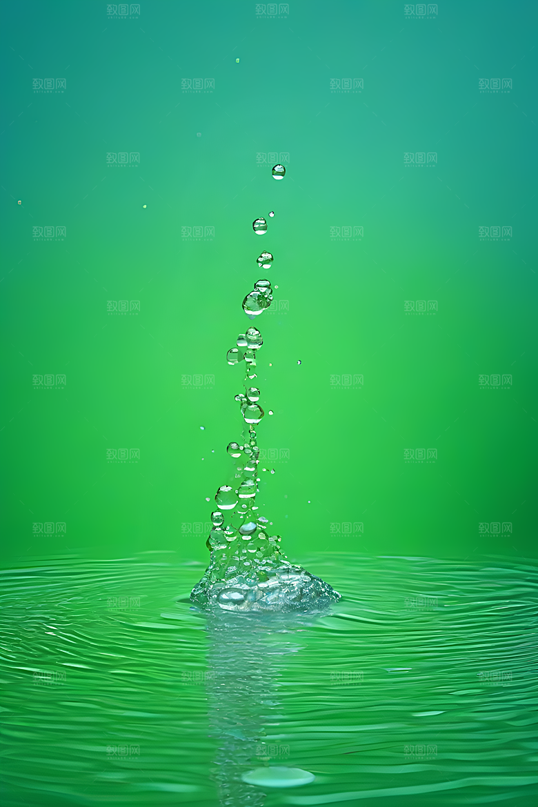水滴照片绿水蓝天数字背景设计图片