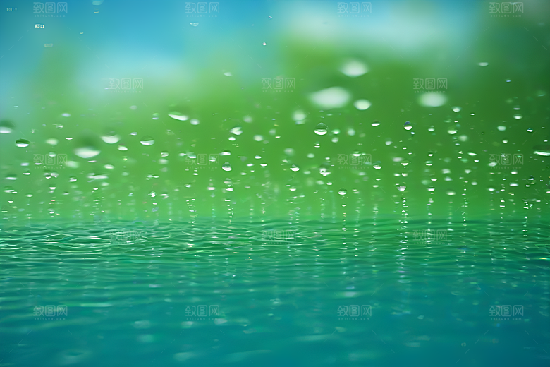 水滴照片绿水蓝天数字背景设计图片