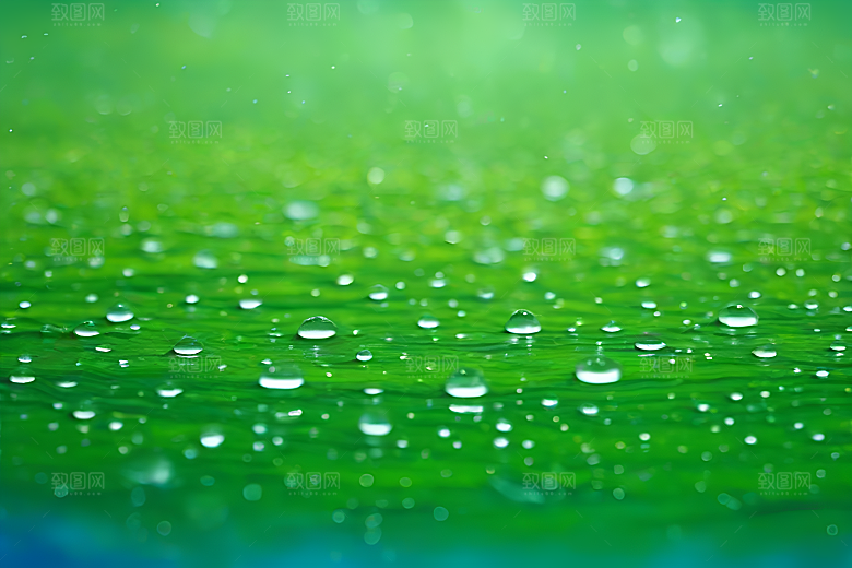 水滴水面照片与蓝天绿水数字背景图片