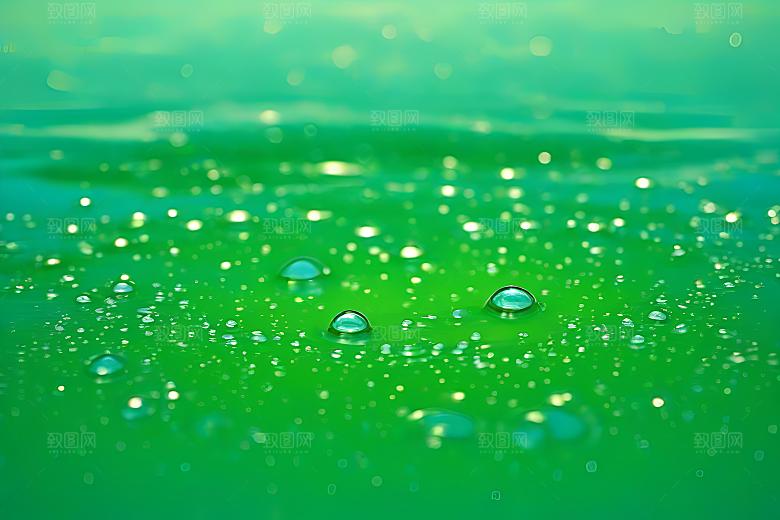 清新水滴照片配蓝天绿水数字背景图片