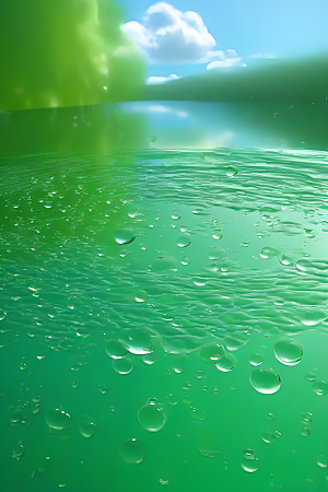 清新水滴照片配蓝天绿水数字背景图片