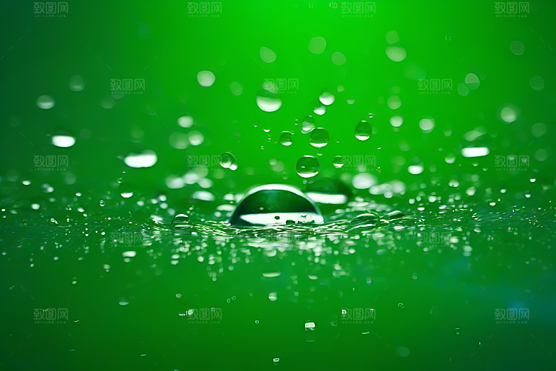 水滴水面照片蓝天绿水数字背景设计图