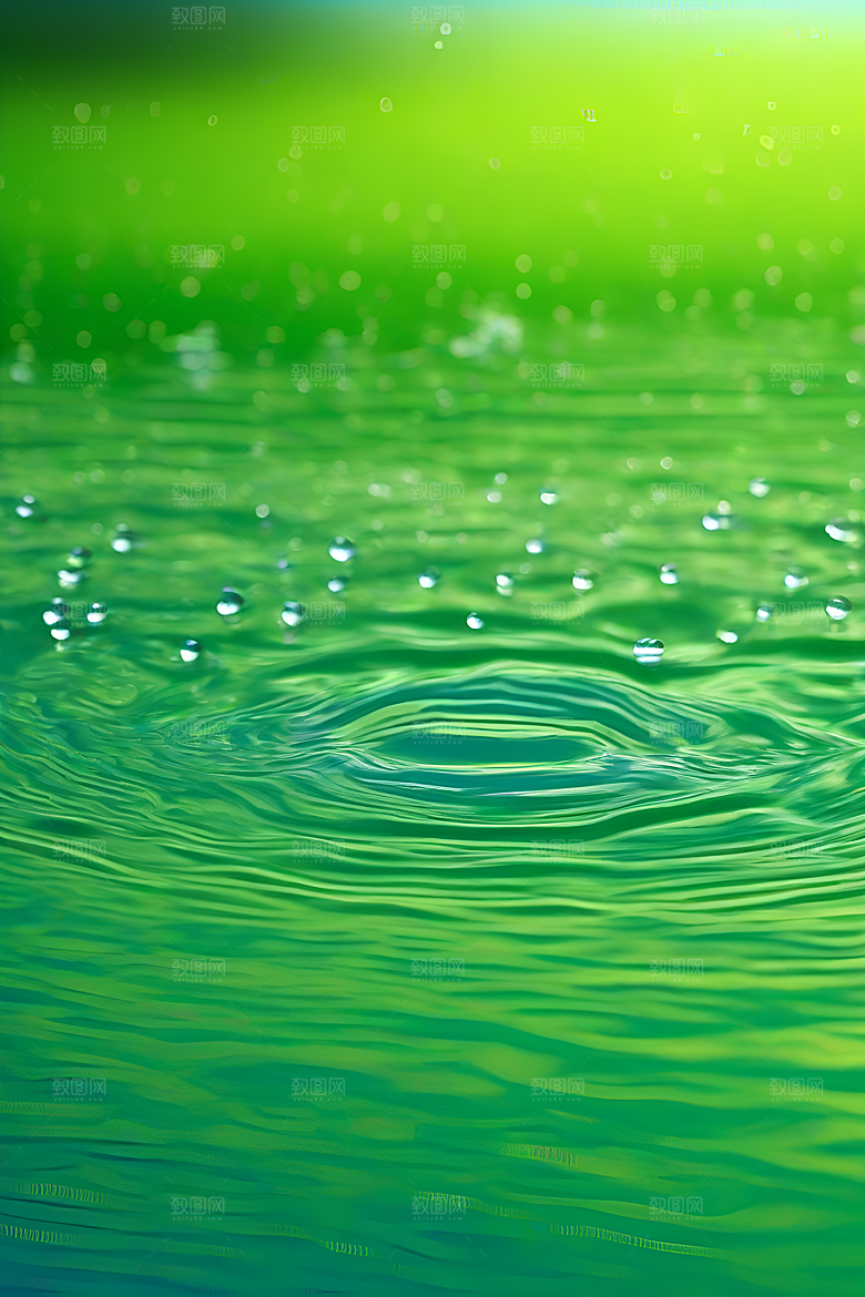 水滴水面照片蓝天绿水数字背景设计图