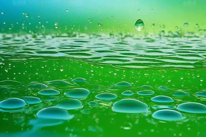 水滴水面照片蓝天绿水数字背景设计图