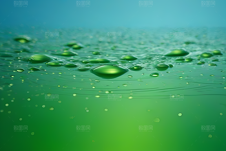 水滴水面照片蓝天绿水数字背景设计图