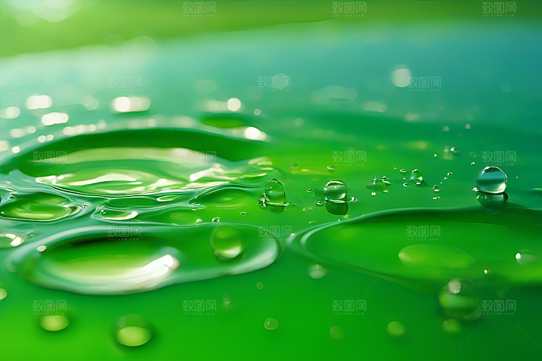 清新水滴照片蓝天绿水数字背景设计图