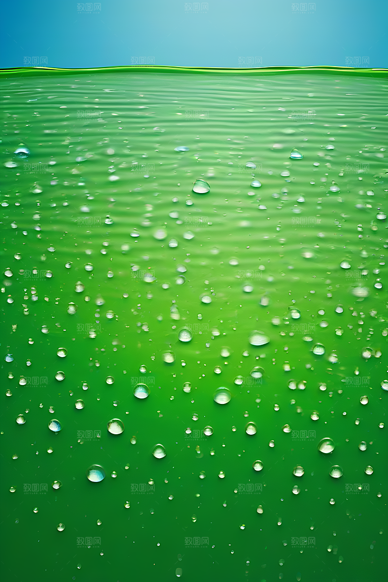 清新水滴照片蓝天绿水数字背景设计图
