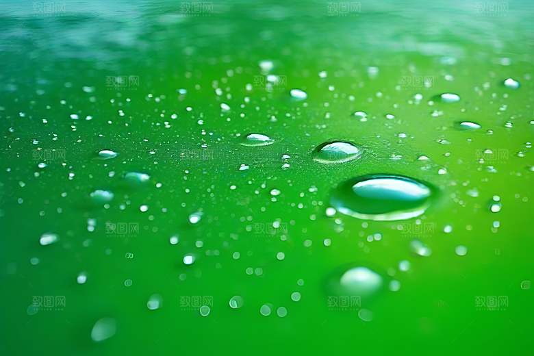 清新水滴照片蓝天绿水数字背景设计图