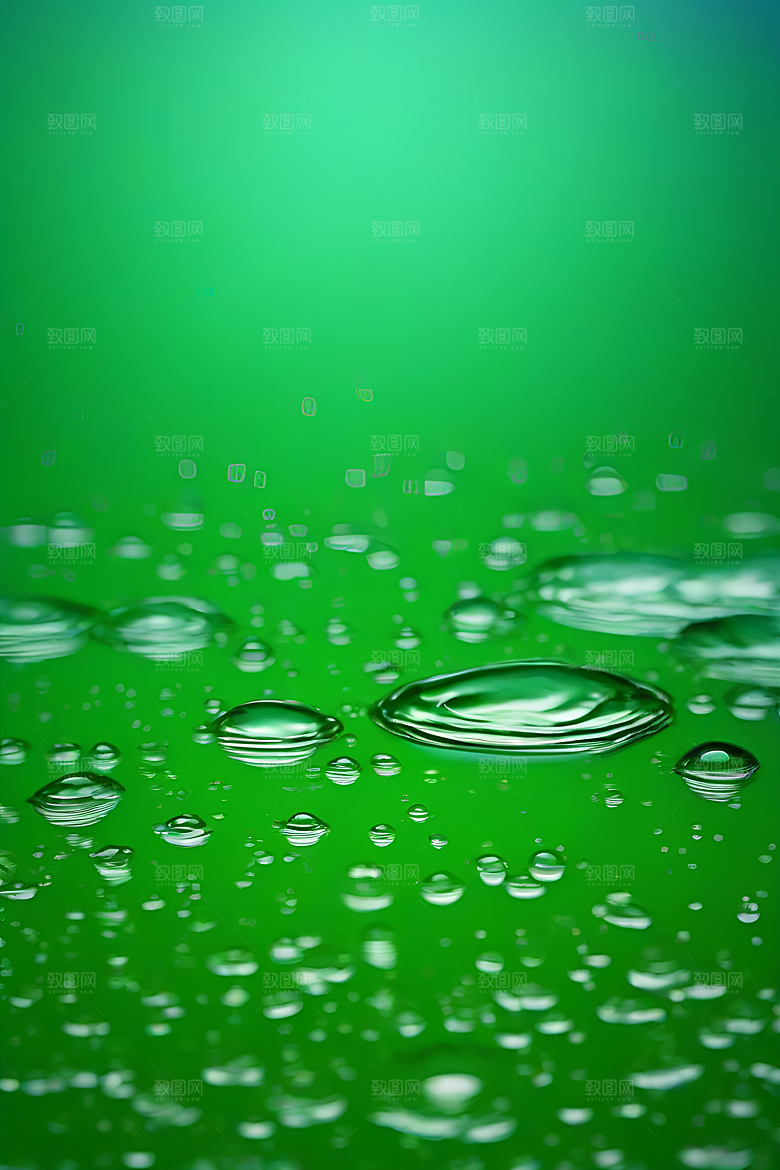 水滴照片绿水蓝天数字背景设计图