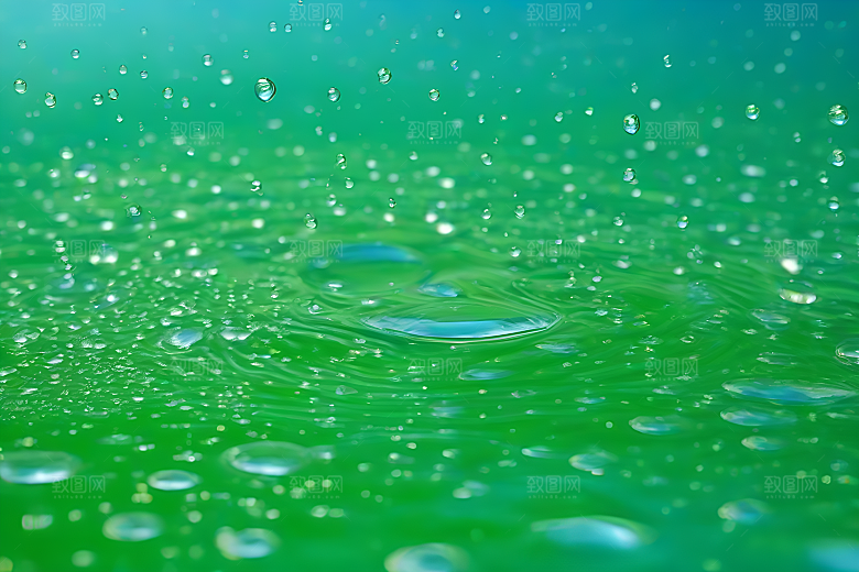水滴照片绿水蓝天数字背景设计图