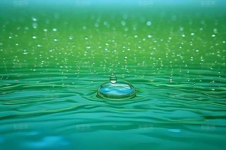 水滴照片绿水蓝天数字背景设计图