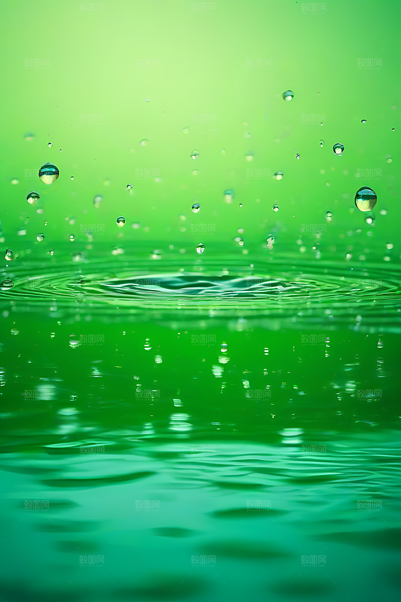 水滴照片绿水蓝天数字背景设计图