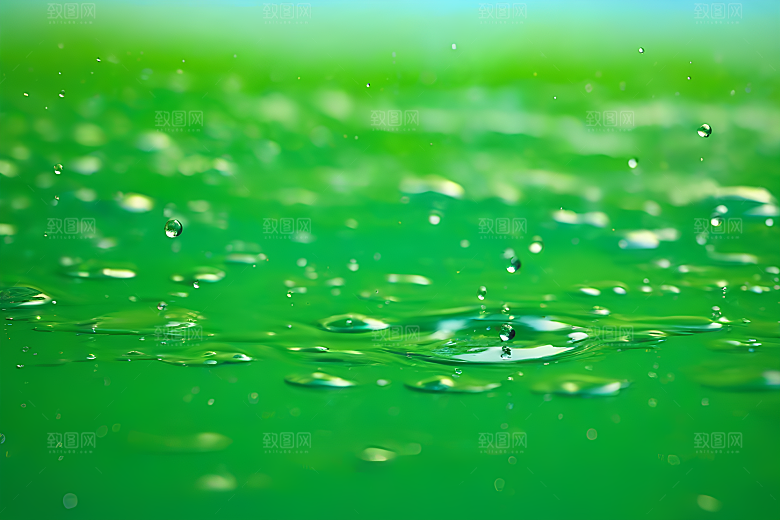 水滴照片绿水蓝天数字背景设计图