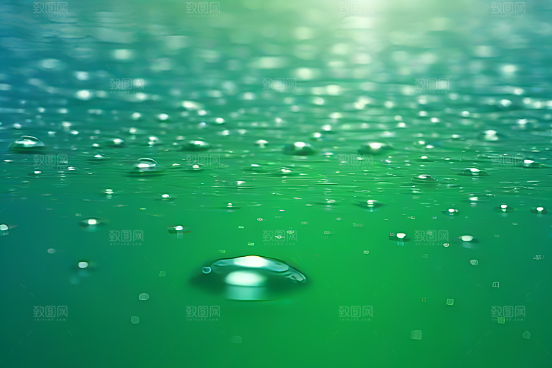 水滴照片绿水蓝天数字背景设计图