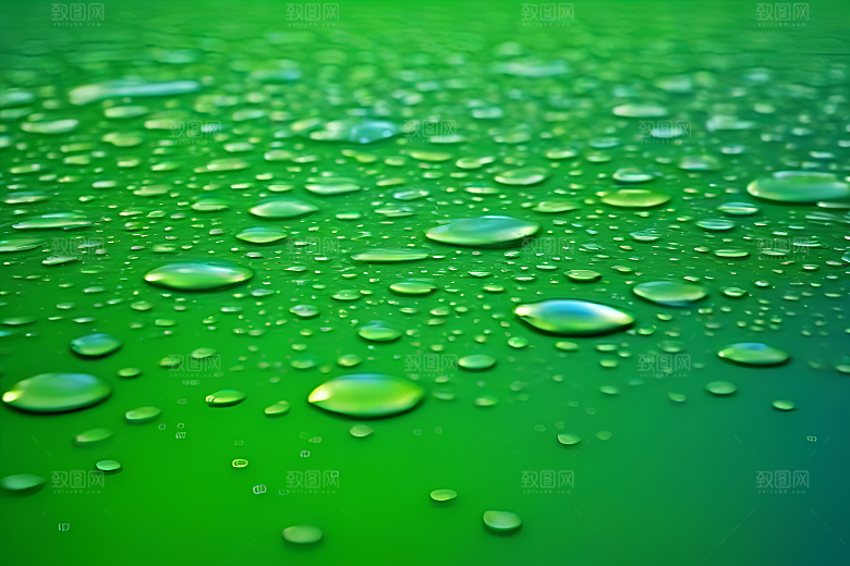 水滴水面照片与蓝天绿水数字背景图