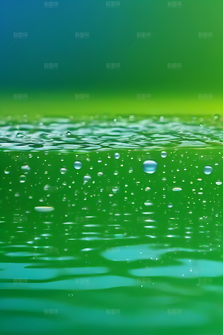 清新水滴照片配蓝天绿水数字背景图