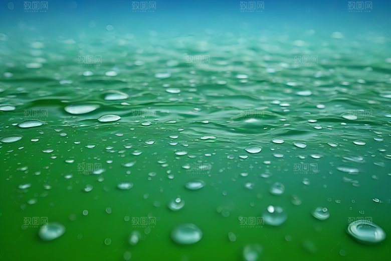 清新水滴照片配蓝天绿水数字背景图