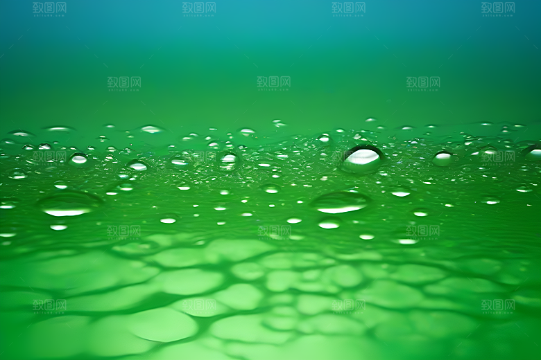 水滴照片与蓝天绿水数字背景图