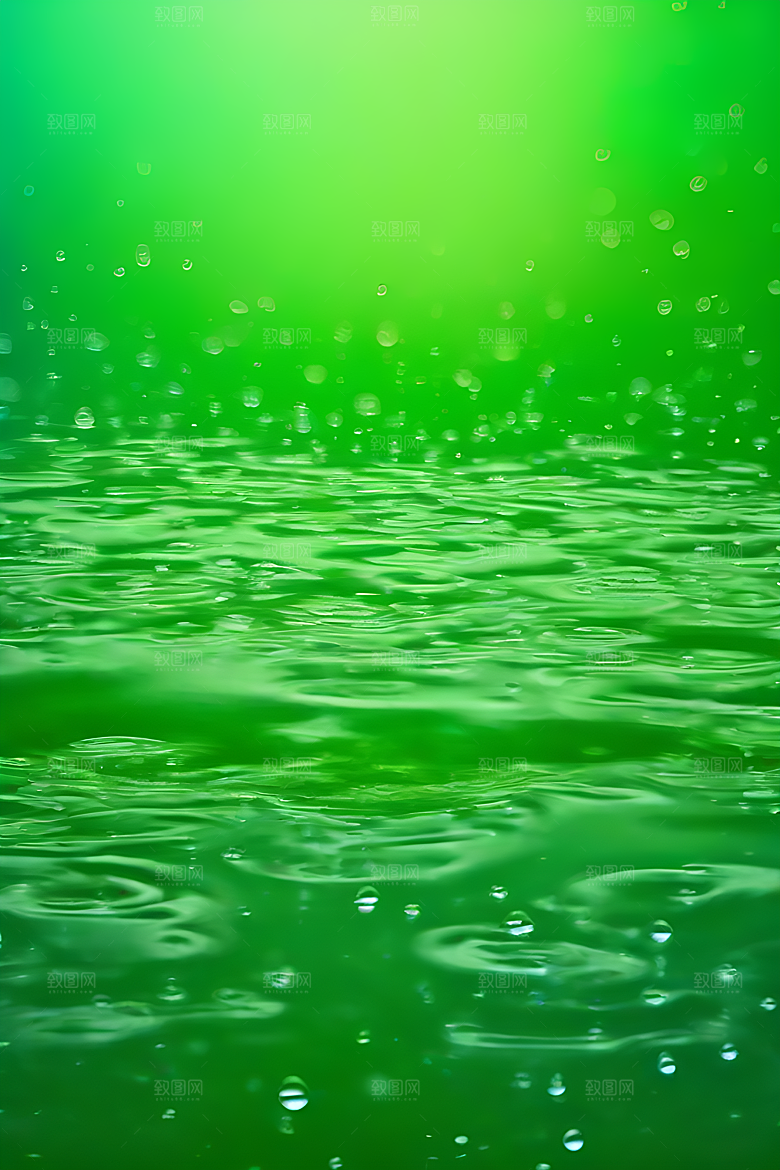 水滴水面照片蓝天绿水数字背景设计