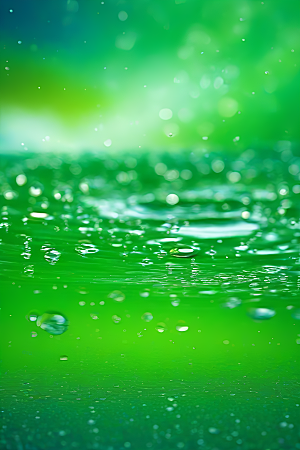 水滴水面照片蓝天绿水数字背景设计