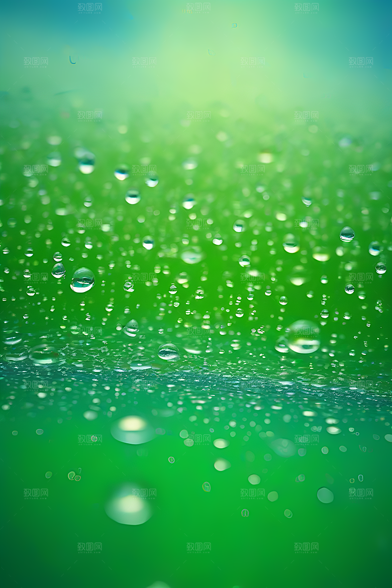 清新水滴照片蓝天绿水数字背景设计