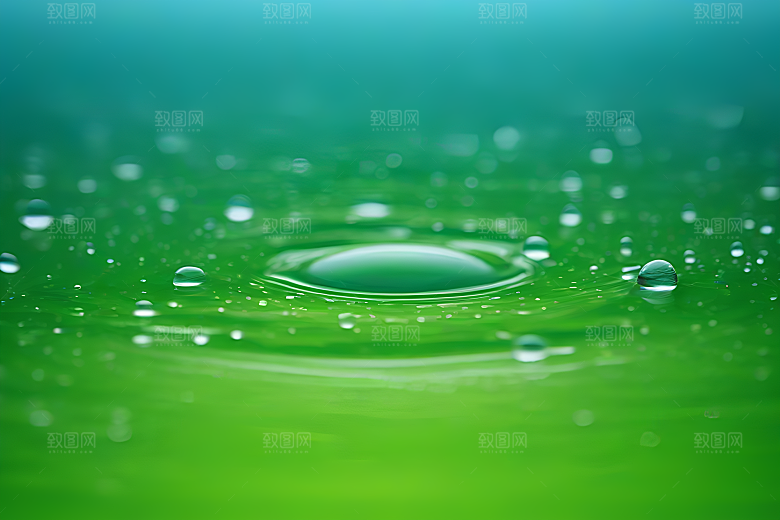 清新水滴照片蓝天绿水数字背景设计