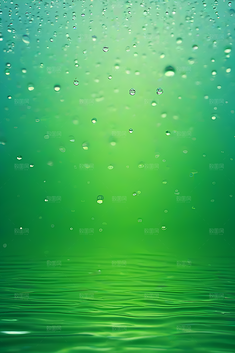 清新水滴照片蓝天绿水数字背景设计