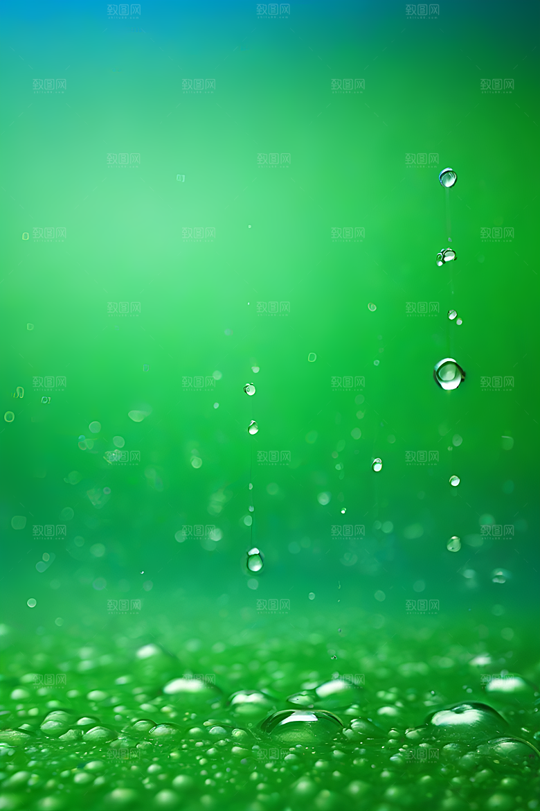 清新水滴照片蓝天绿水数字背景设计
