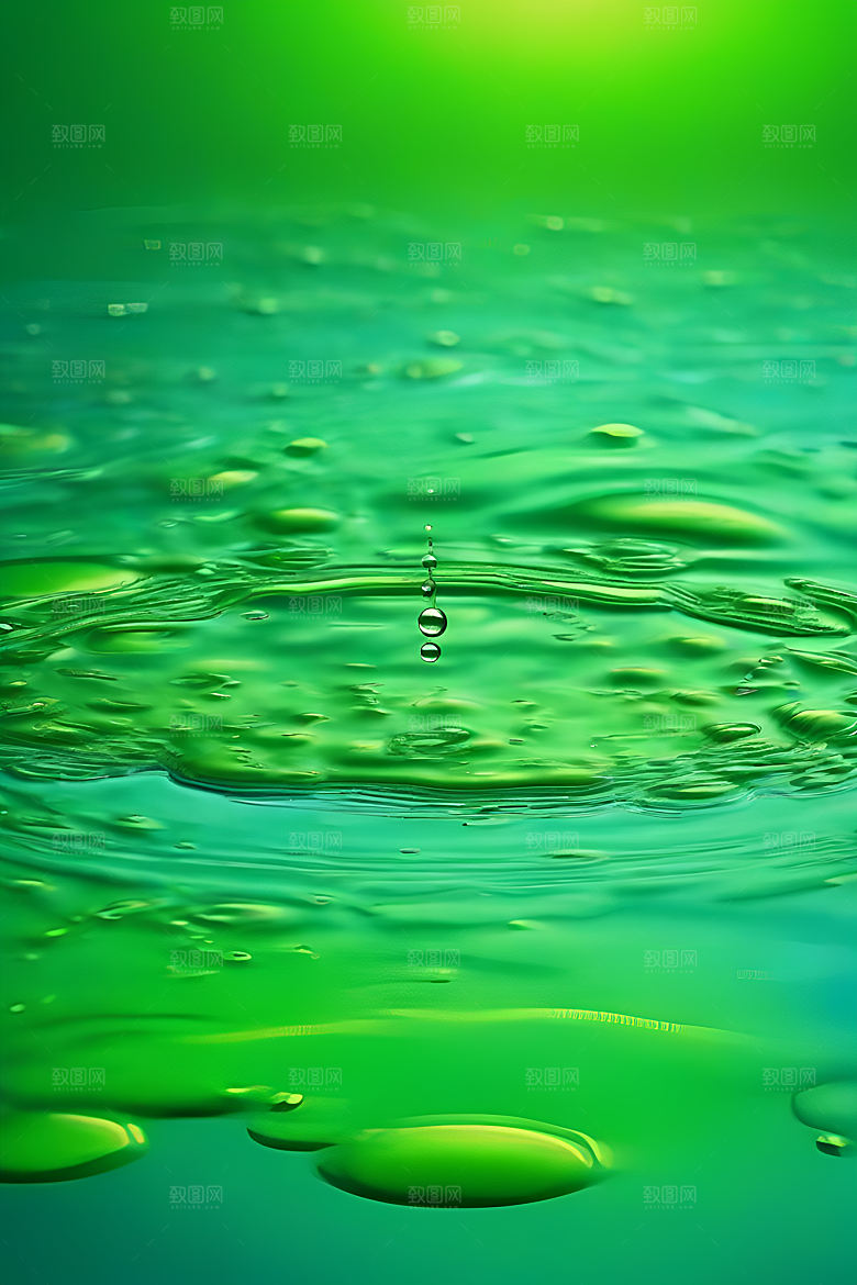 清新水滴照片蓝天绿水数字背景设计