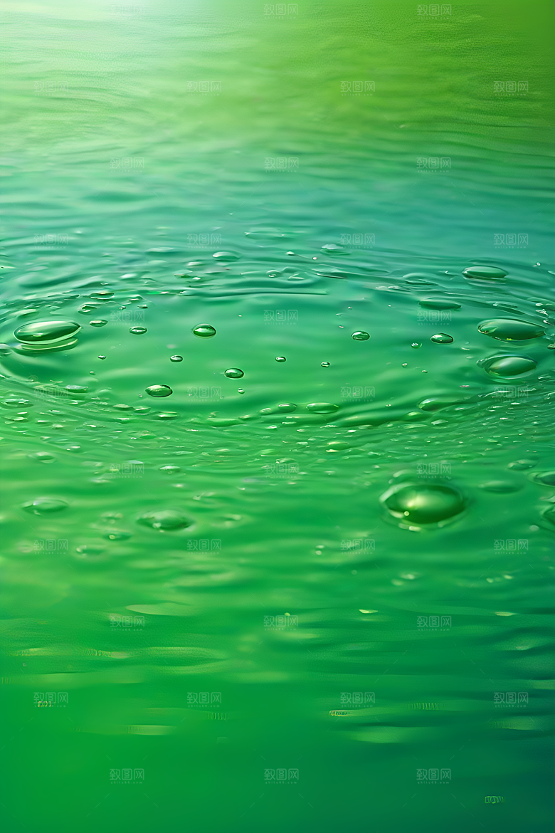 水滴照片绿水蓝天数字背景设计