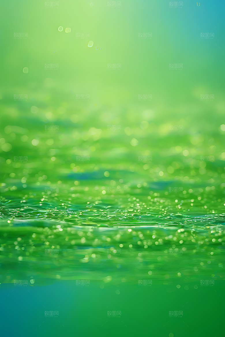 水滴照片绿水蓝天数字背景设计
