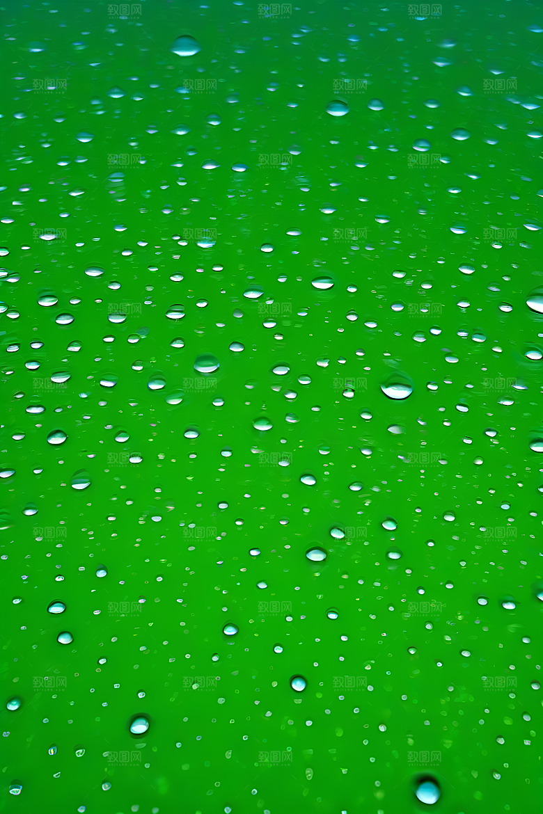 水滴水面照片与蓝天绿水数字背景