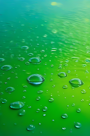 清新水滴照片配蓝天绿水数字背景