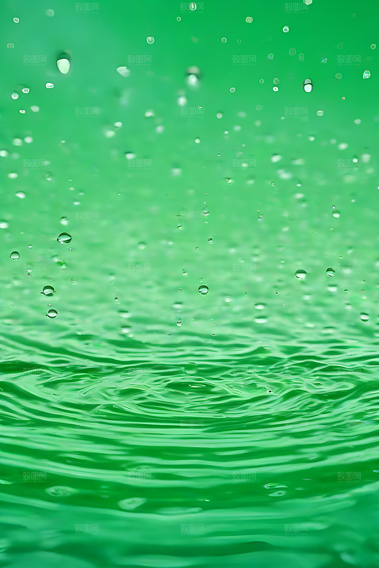 清新水滴照片配蓝天绿水数字背景