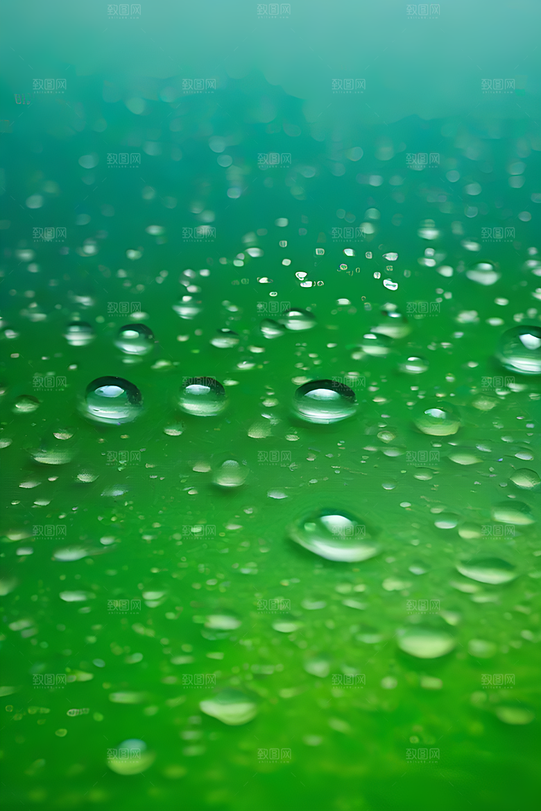 清新水滴照片配蓝天绿水数字背景
